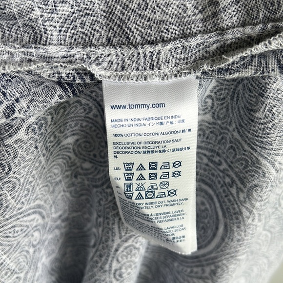 Tommy Hilfiger Blouse Navy/White Quarter Button Size M - Picture 12 of 12